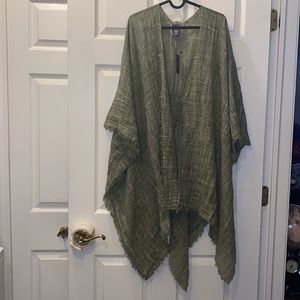 Vince Camuto Smocked Back Ruana, Kimono, Cover-Up, Topper, Duster